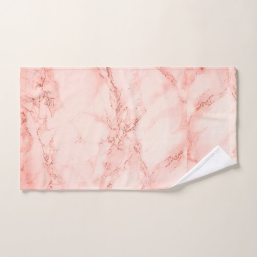 Eleganter rosa Korallenmarmor Badhandtuch Set (Handtuch)