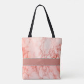 Eleganter rosa Korallenmarmor Personalisiert Tasche (Rückseite)