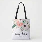 Eleganter rosa Korallenrot Blush Botanischer Brauc Tasche (Vorderseite)