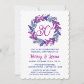 Eleganter rosa Kraut 30. Hochzeitstag Einladung (Vorderseite)