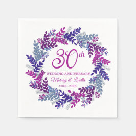 Eleganter rosa Kraut 30. Hochzeitstag Serviette