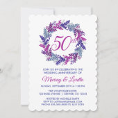 Eleganter rosa Kraut 50. Hochzeitstag Einladung (Vorderseite)