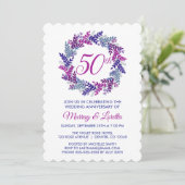 Eleganter rosa Kraut 50. Hochzeitstag Einladung (Stehend Vorderseite)