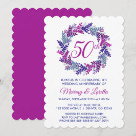 Eleganter rosa Kraut 50. Hochzeitstag Einladung