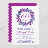 Eleganter rosa Kraut 60. Hochzeitstag Einladung (Vorne/Hinten)