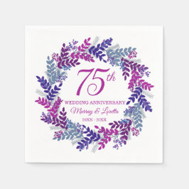 Eleganter rosa Kraut 75-jähriges Bestehen Serviette