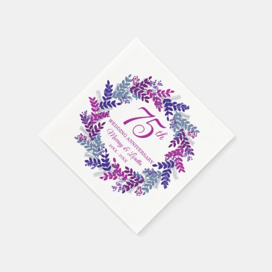 Eleganter rosa Kraut 75-jähriges Bestehen Serviette (Ecke)