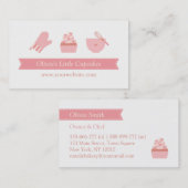 Eleganter rosa Kuchen-Bäckerei-Bäcker Visitenkarte (Vorne/Hinten)