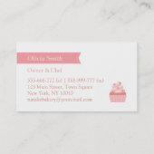 Eleganter rosa Kuchen-Bäckerei-Bäcker Visitenkarte (Rückseite)