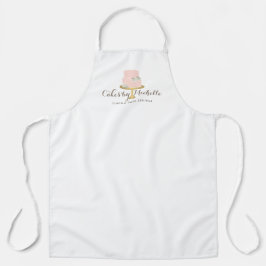 Eleganter rosa Kuchen mit Florals Schürze