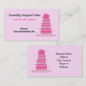 Eleganter rosa Kuchen Visitenkarte (Vorne/Hinten)