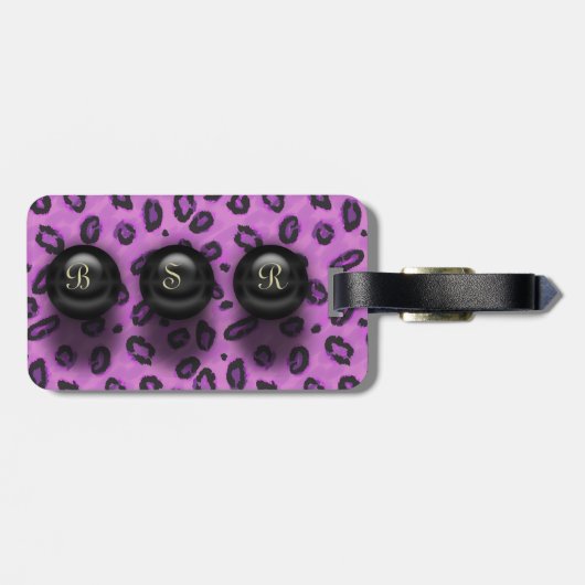 Eleganter rosa Leopard-Gepäckanhänger Gepäckanhänger (Rückseite horizontal)