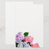 Eleganter, rosa, lila-blauer Hydrangea-Bouquet Briefpapier (Vorne/Hinten)