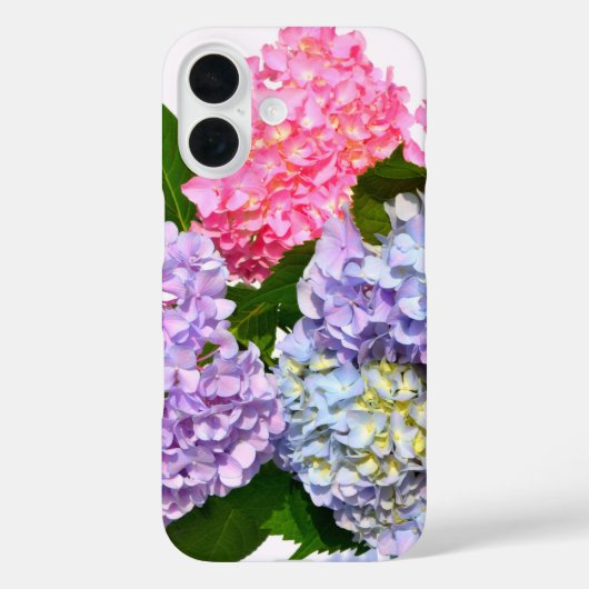 Eleganter, rosa, lila-blauer Hydrangea-Bouquet Case-Mate iPhone Hülle (Rückseite)