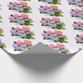 Eleganter, rosa, lila-blauer Hydrangea-Bouquet Geschenkpapier (Ecke)