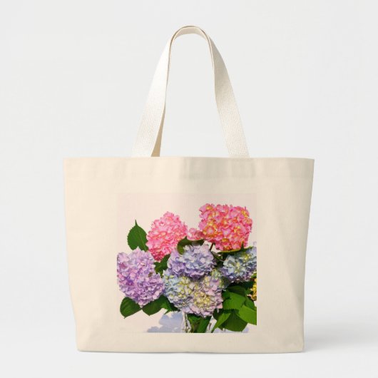 Eleganter, rosa, lila-blauer Hydrangea-Bouquet Jumbo Stoffbeutel (Vorne)