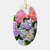 Eleganter, rosa, lila-blauer Hydrangea-Bouquet Keramikornament (Rechts)