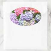 Eleganter, rosa, lila-blauer Hydrangea-Bouquet Ovaler Aufkleber (Tasche)