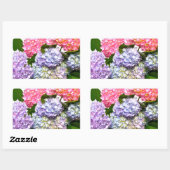 Eleganter, rosa, lila-blauer Hydrangea-Bouquet Rechteckiger Aufkleber (Blatt)