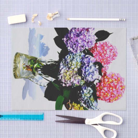 Eleganter, rosa, lila-blauer Hydrangea-Bouquet Seidenpapier (Handwerk)