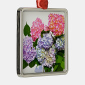 Eleganter, rosa, lila-blauer Hydrangea-Bouquet Silbernes Ornament (Rechts)