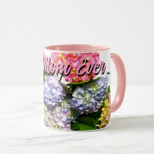 Eleganter, rosa, lila-blauer Hydrangea-Bouquet Tasse (VorderseiteRechts)