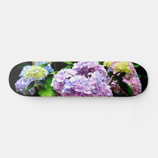 Eleganter, rosa, lila blauer Hydrangea-Garten Skateboard (Horizontal)
