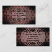 eleganter rosa lila Damast beunruhigtes Stricken Visitenkarte (Vorne/Hinten)