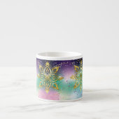 Eleganter Rosa lila grüner Urlaub Snowflakes Stars Espressotasse (Vorderseite)