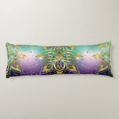 Eleganter Rosa lila grüner Urlaub Snowflakes Stars Seitenschläferkissen (Rückseite)