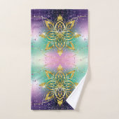 Eleganter Rosa lila grüner Urlaub Snowflakes-Stern Badhandtuch Set (Handtuch)