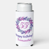 Eleganter rosa Lila Kraut 55. Geburtstag Selters Dosenkühler (Seltzer Vorderseite)