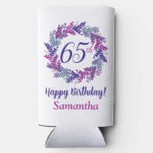 Eleganter rosa Lila Kraut 65. Geburtstag Selters Dosenkühler (Rückseite)