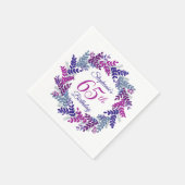 Eleganter rosa Lila Kraut 65. Geburtstag Serviette (Ecke)