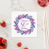 Eleganter rosa Lila Kraut 80. Geburtstag Serviette (Beispiel)