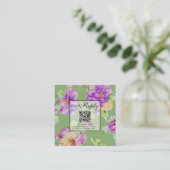 Eleganter rosa lila orangefarbener QR-Code Begleitkarte (Stehend Vorderseite)