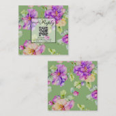 Eleganter rosa lila orangefarbener QR-Code Begleitkarte (Vorne/Hinten)