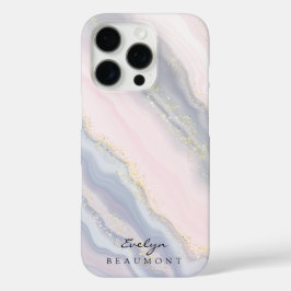 Eleganter, rosa Lila Pastellmarmor individuell anp iPhone 16 Pro Hülle