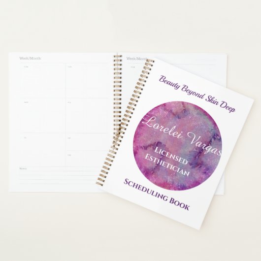 Eleganter, rosa Lila Watercolor Östhetiker Planer (Anzeige)