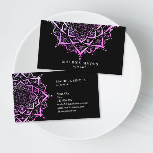 Eleganter rosa Lotus-Yoga-Lehrer-Mandala Visitenkarte