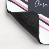 Eleganter rosa, marineblau-weißer Marmor Mousepad (Ecke)