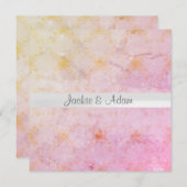 Eleganter rosa Marmor Hochzeit Einladung (Vorne/Hinten)