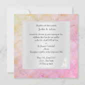 Eleganter rosa Marmor Hochzeit Einladung (Rückseite)