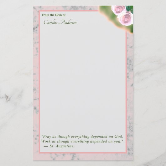 Eleganter rosa Marmor Inspiration Stationary (Vorderseite)