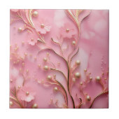 Eleganter rosa Marmorgolden Fliese (Vorderseite)