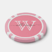 Eleganter rosa Minimaler Name und Mit Monogramm Pokerchips (Einzeln)