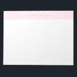 Eleganter, rosa Minimalistischer Chic 11x8.5 Notep Notizblock<br><div class="desc">Elegantes Rosa Minimalistisch Chic 11x8.5 Notepad. Elegantes minimalistisches Design mit modernem Schriftart in Rosa. Sehr trendig,  elegant und raffiniert. Gold ist kein echtes Gold,  sondern Farbe.</div>