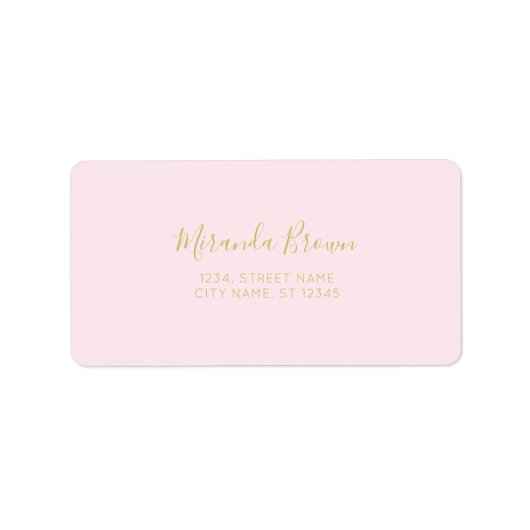 Eleganter Rosa Minimalistischer Chic Adressaufkleber (Vorne)