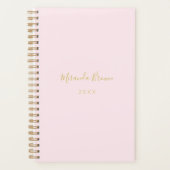 Eleganter Rosa Minimalistischer Chic Planer (Vorderseite)