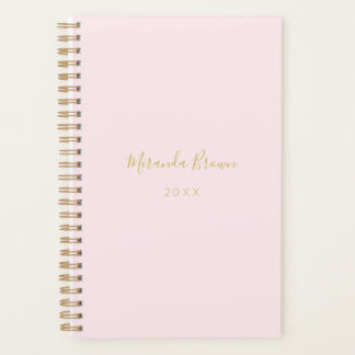 Eleganter Rosa Minimalistischer Chic Planer